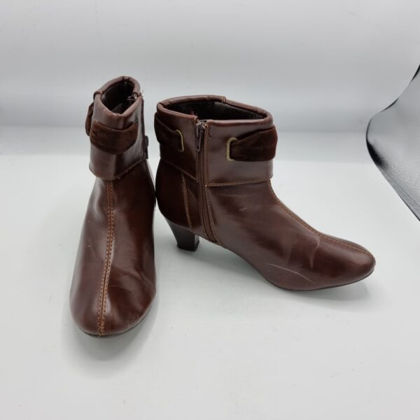 Botine dama 40 , imitatie de piele , maro - imagine 1