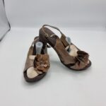 Sandale dama 38 , imitatie de piele , maro