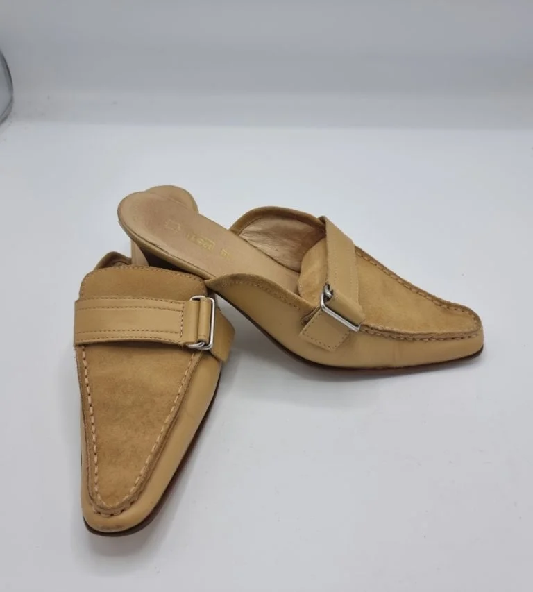 Saboti dama TCM 37 , piele , maro - imagine 1