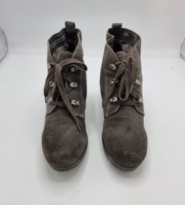 Botine dama Jana 40,5 , piele intoarsa , gri - imagine 2