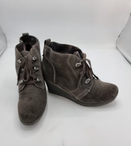 Botine dama Jana 40,5 , piele intoarsa , gri