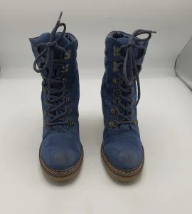 Ghete  dama Graceland 38 , material textil , albastru - imagine 2