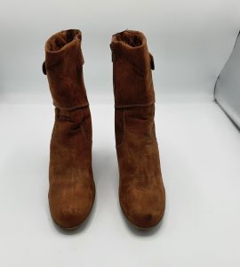 Botine dama 38 material textil , maro - imagine 2