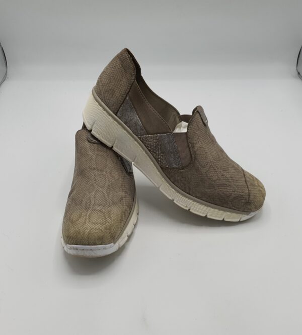 Pantofi dama Rieker 40 imitatie de piele , bej - imagine 1
