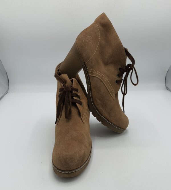 Botine dama Tamaris 39 , piele intoarsa , maro - imagine 1