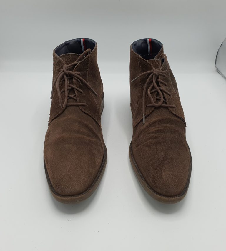 Ghete barbati Tommy Hilfiger 45 , piele intoarsa , maro - imagine 2