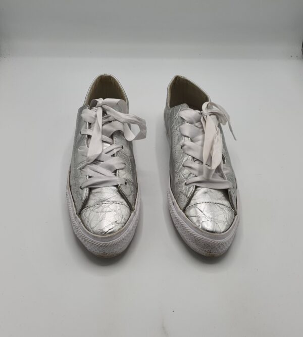 Tenisi dama Converse 41 ,piele , argintiu - imagine 2