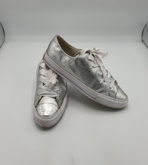 Tenisi dama Converse 41 ,piele , argintiu - imagine 1