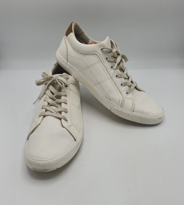 Adidasi barbati  46 imitatie de piele , alb - imagine 1