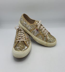 Tenisi dama Superga 40 material textil , auriu