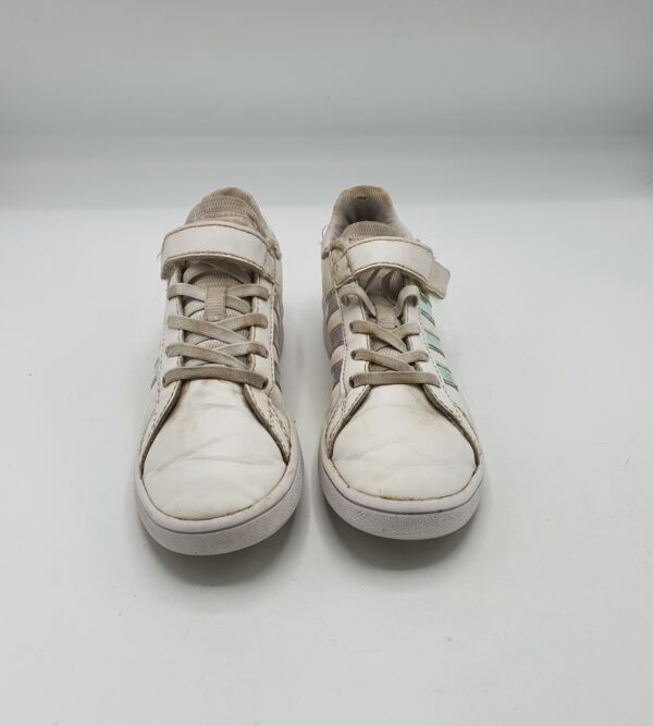 Adidasi copii Adidas 33 , imitatie de piele , alb - imagine 2