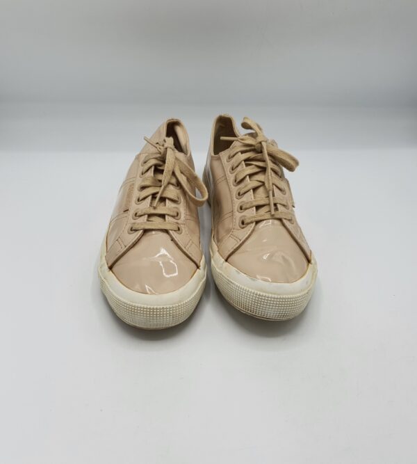 Tenisi dama Superga 39 imitatie de piele , crem - imagine 2