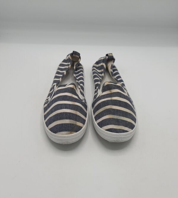 Espadrile dama 37 , material textil,  negru alb - imagine 2