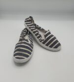 Espadrile dama 37 , material textil,  negru alb