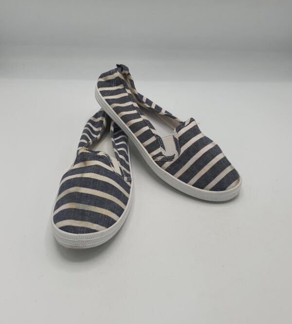 Espadrile dama 37 , material textil,  negru alb - imagine 1