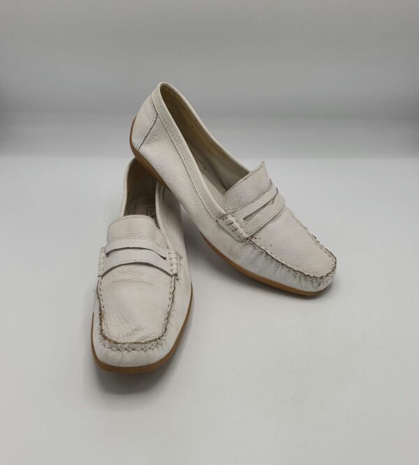 Mocasini dama  JanetD 39 piele , alb - imagine 1