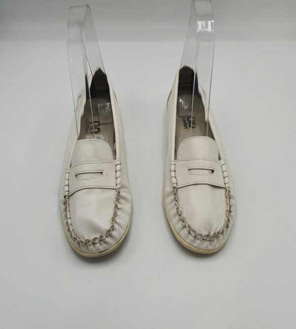 Mocasini dama Comfort 40 imitatie de piele , alb - imagine 2