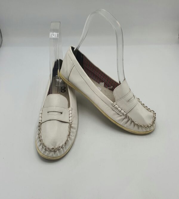 Mocasini dama Comfort 40 imitatie de piele , alb - imagine 1