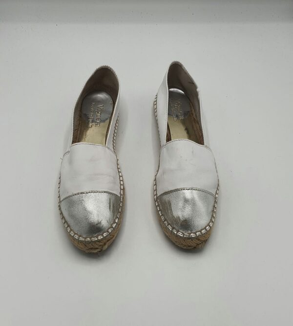 Espadrile dama  Viguera 37 , piele , alb gri - imagine 2
