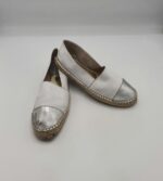 Espadrile dama  Viguera 37 , piele , alb gri