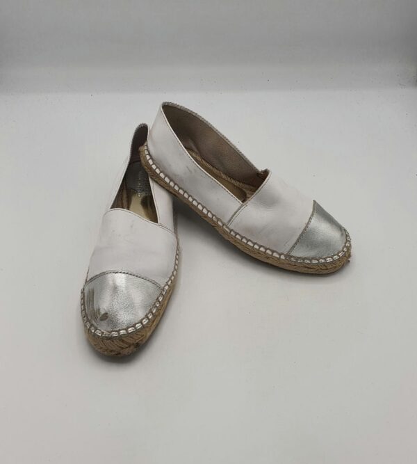 Espadrile dama  Viguera 37 , piele , alb gri - imagine 1