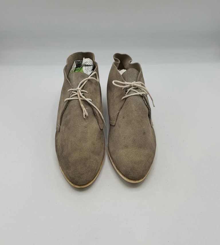 Botine dama 38 piele intoarse , crem - imagine 2