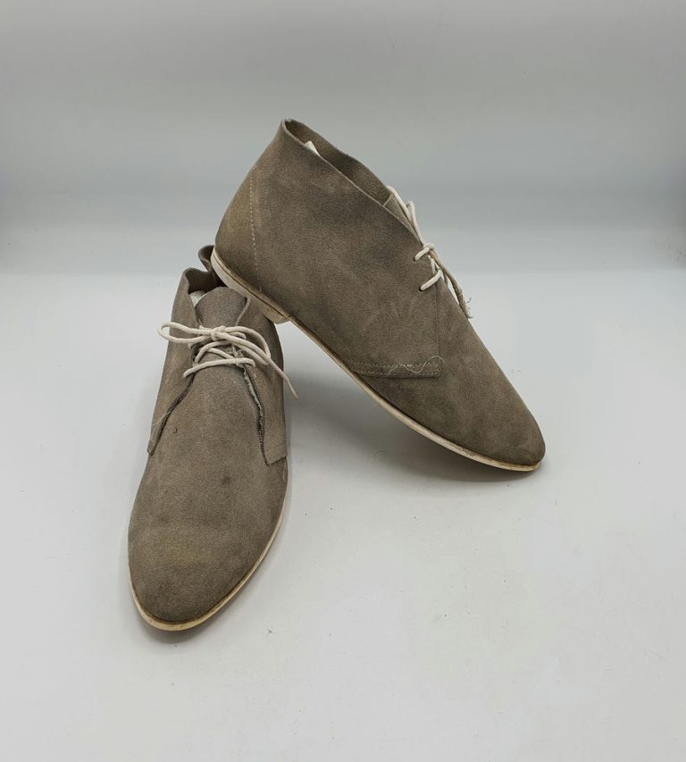 Botine dama 38 piele intoarse , crem - imagine 1