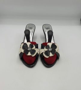 Saboti dama Insolia 40,5 imitatie de piele , negru alb - imagine 2