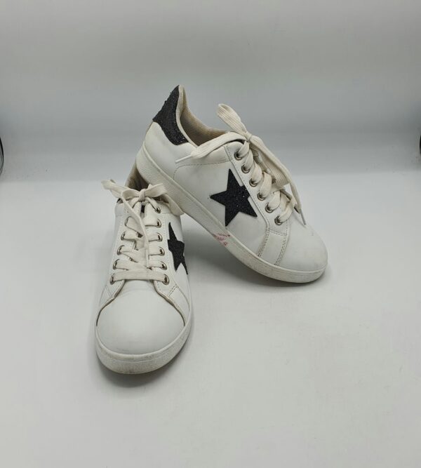 Adidasi  dama 36 imitatie de piele , alb negru - imagine 1