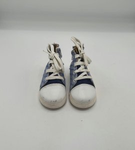 Adidasi copii Gorgino 21 imitatie de piele , material textil , albastru alb - imagine 2