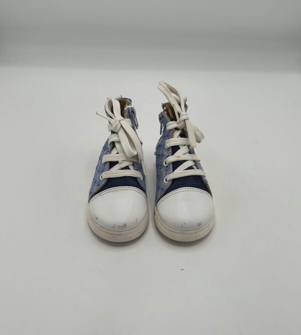 Adidasi copii Gorgino 21 imitatie de piele , material textil , albastru alb - imagine 2