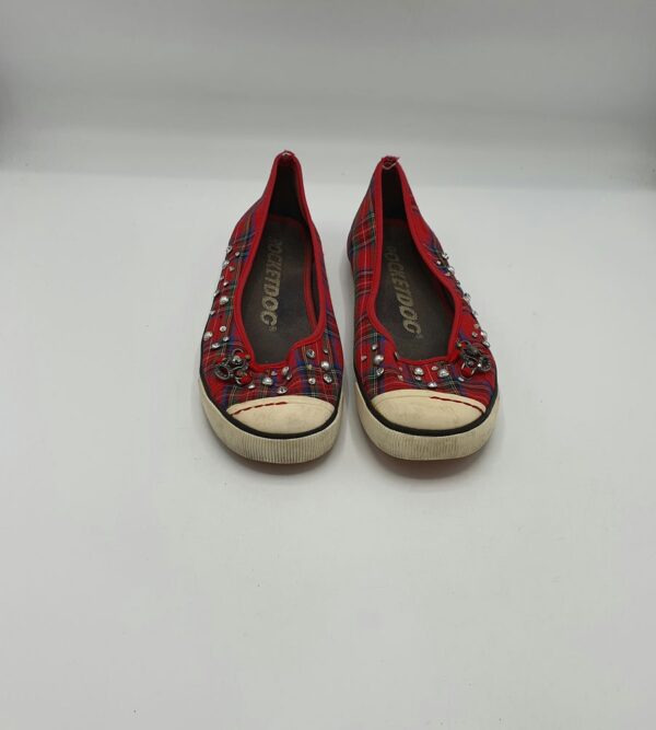 Espadrile dama Rocket Dog 40 material textil , rosu negru - imagine 2