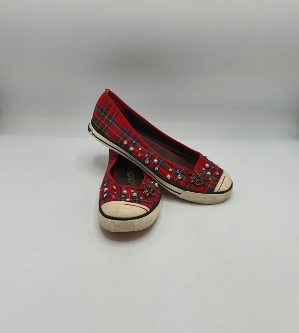 Espadrile dama Rocket Dog 40 material textil , rosu negru - imagine 1