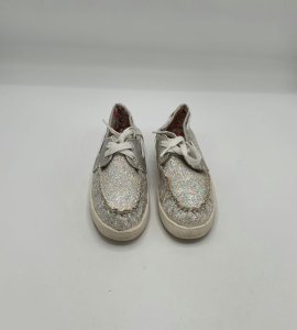 Mocasini  copii 31 imitatie de piele , material textil, argintiu - imagine 2