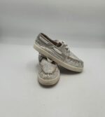 Mocasini  copii 31 imitatie de piele , material textil, argintiu