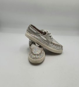 Mocasini  copii 31 imitatie de piele , material textil, argintiu