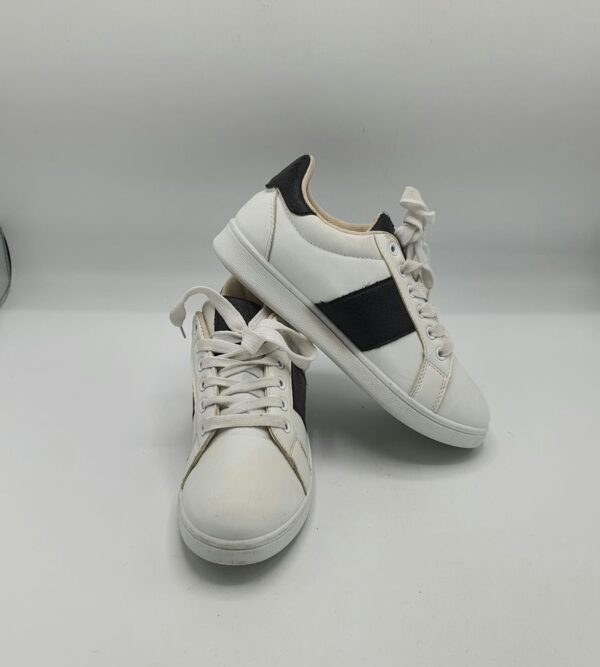 Adidasi dama Hailys 36 imitatie de piele , alb negru - imagine 1