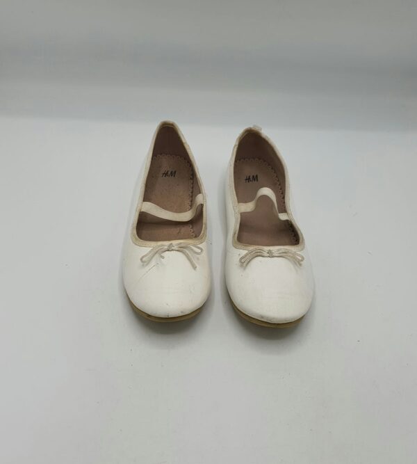 Balerini copii  H&M 33 imitatie de piele , alb - imagine 2