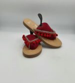 Slapi  dama 38 imitatie de piele , rosu maro