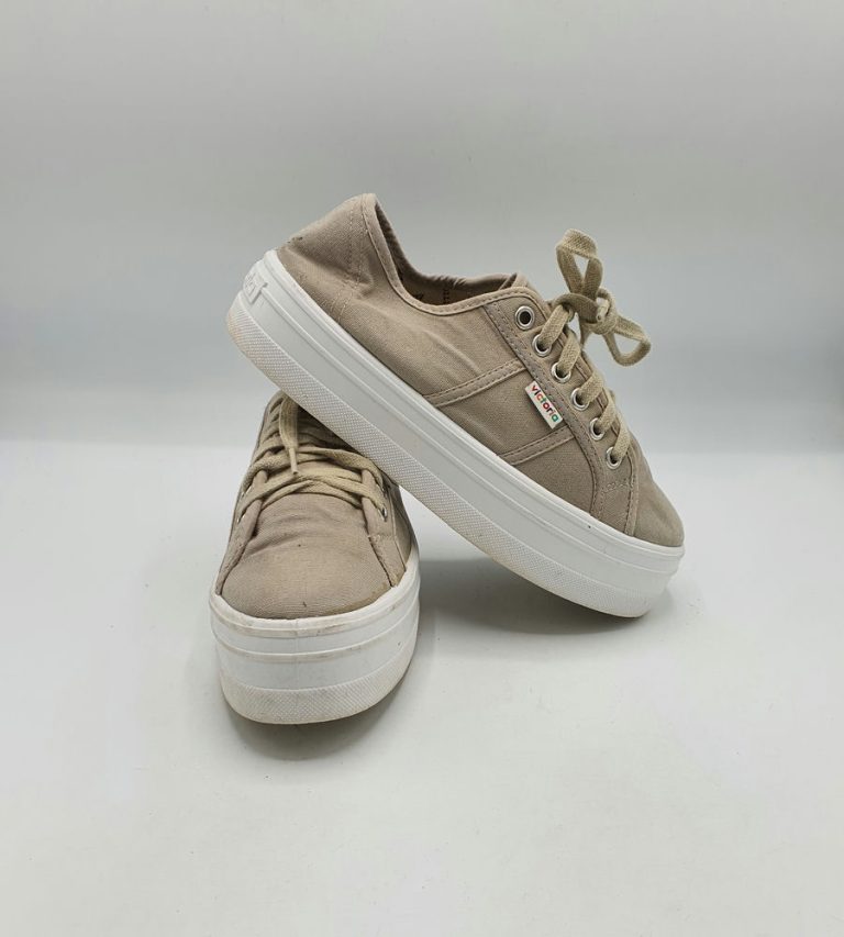 Adidasi dama Victoria 37 material textil , crem - imagine 1
