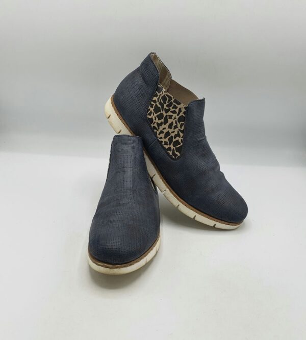 Botine dama Rieker 39 imitatie de piele , negru maro - imagine 1