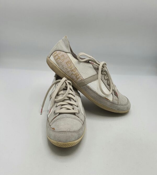 Adidasi dama Esprit 39 imitatie de piele, piele intoarsa , alb gri - imagine 1