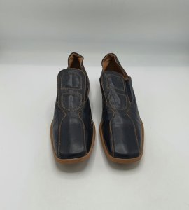 Pantofi  barbati Never Cross 41 imitatie de piele , negru maro - imagine 2
