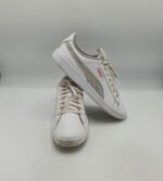 Adidasi dama  Puma 39 imitatie de piele , alb gri