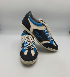 Adidasi barbati Pantofola d'Oro 43 imitatie de piele , piele intoarsa , alb negru