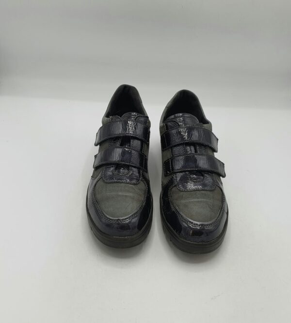 Adidasi dama Semler 37 imitatie de piele , piele intoarsa , negru verde - imagine 2