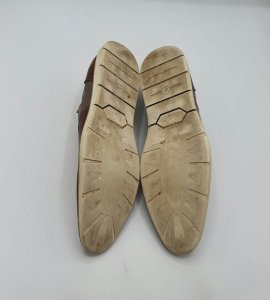 Pantofi barbati  Venice 41 ,imitatie de piele , material textil , maro - imagine 4