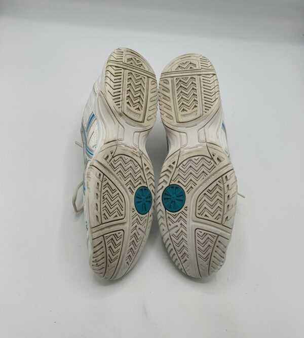 Adidasi dama Asics 40 imitatie de piele , material textil , alb albastru - imagine 4