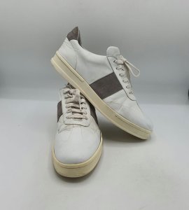 Adidasi barbati  Rene Lezard 43 piele , piele intoarsa , alb gri