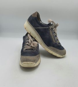 Adidasi dama Rieker 39 imitatie de piele , piele intoarsa , gri albastru